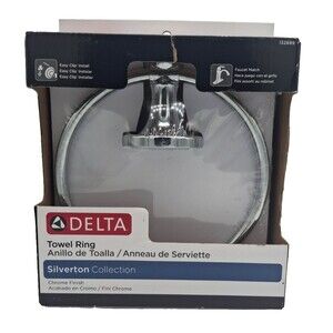 Delta Silverton Towel Ring Chrome Finish #132889 Brand New Sealed